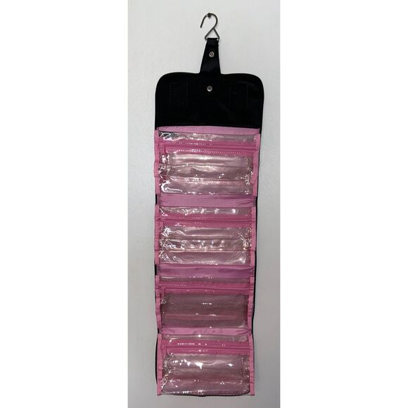 ❤️Mary Kay Vintage Hanging Travel Makeup Jewelry Organizer Black Pink 9"x 29" - Picture 3 of 7
